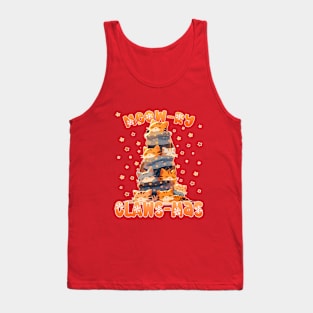 Kawaii Cute Ginger Cat Catmas Tree: Meowry Clawsmas Tank Top